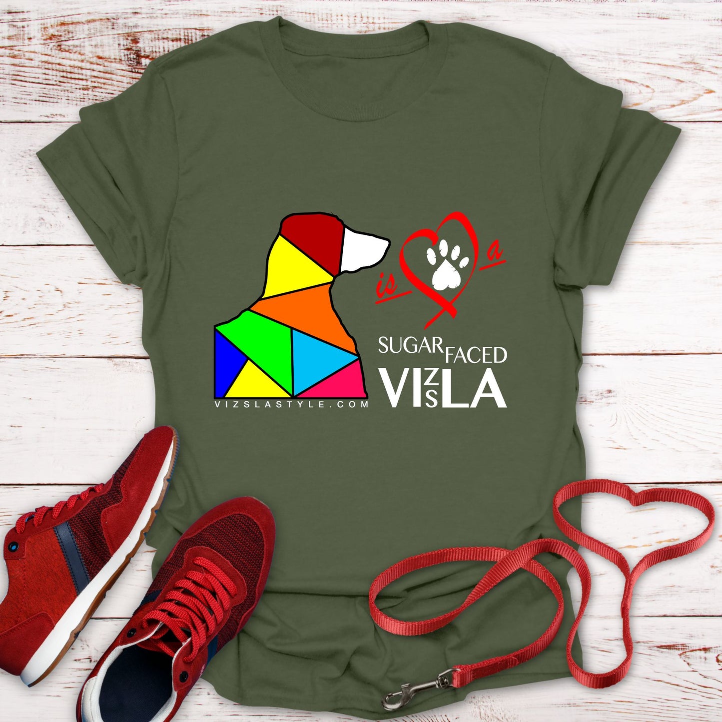 Love is a Sugar Faced Vizsla - All Around Sports T-shirt