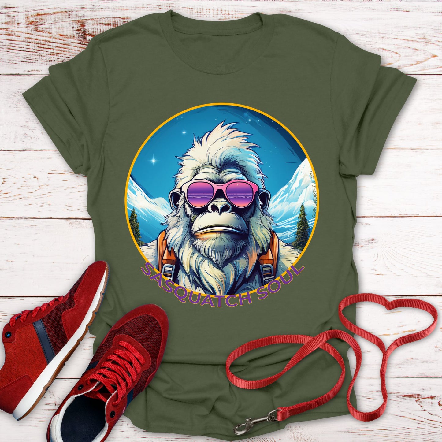 Vizsla Style - Going Norther - Bigfoot - Sasquatch Soul T-Shirt - Retro Design