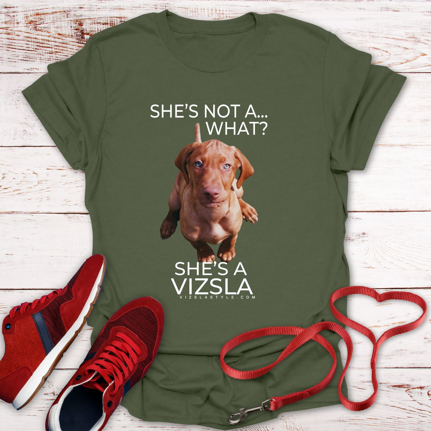She's Not A What... She's A Vizsla (in Color) All Around Sports T-shirt