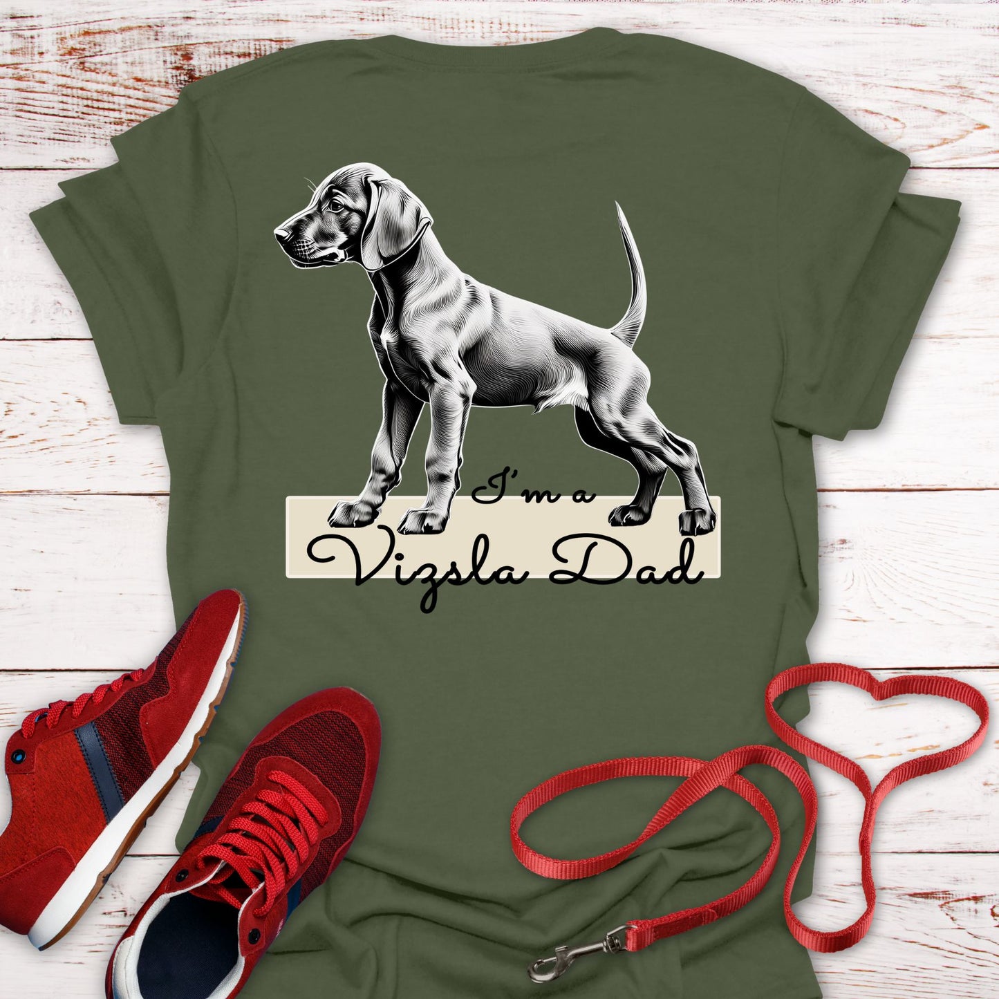 Vizsla Dad & Puppy T-Shirt - Double Sided Vizsla Style