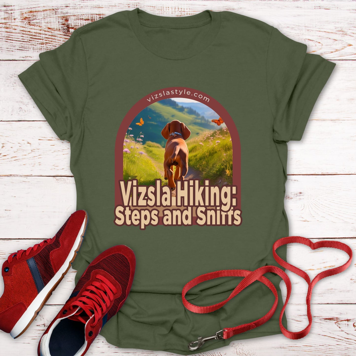 Vizsla Hiking: Steps And Sniffs Puppy t-shirt