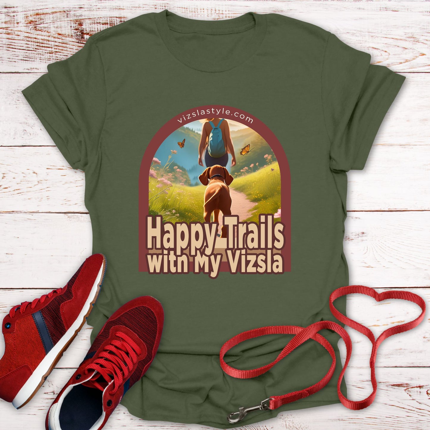 Happy Trails With My Vizsla w/ Hiker t-shirt