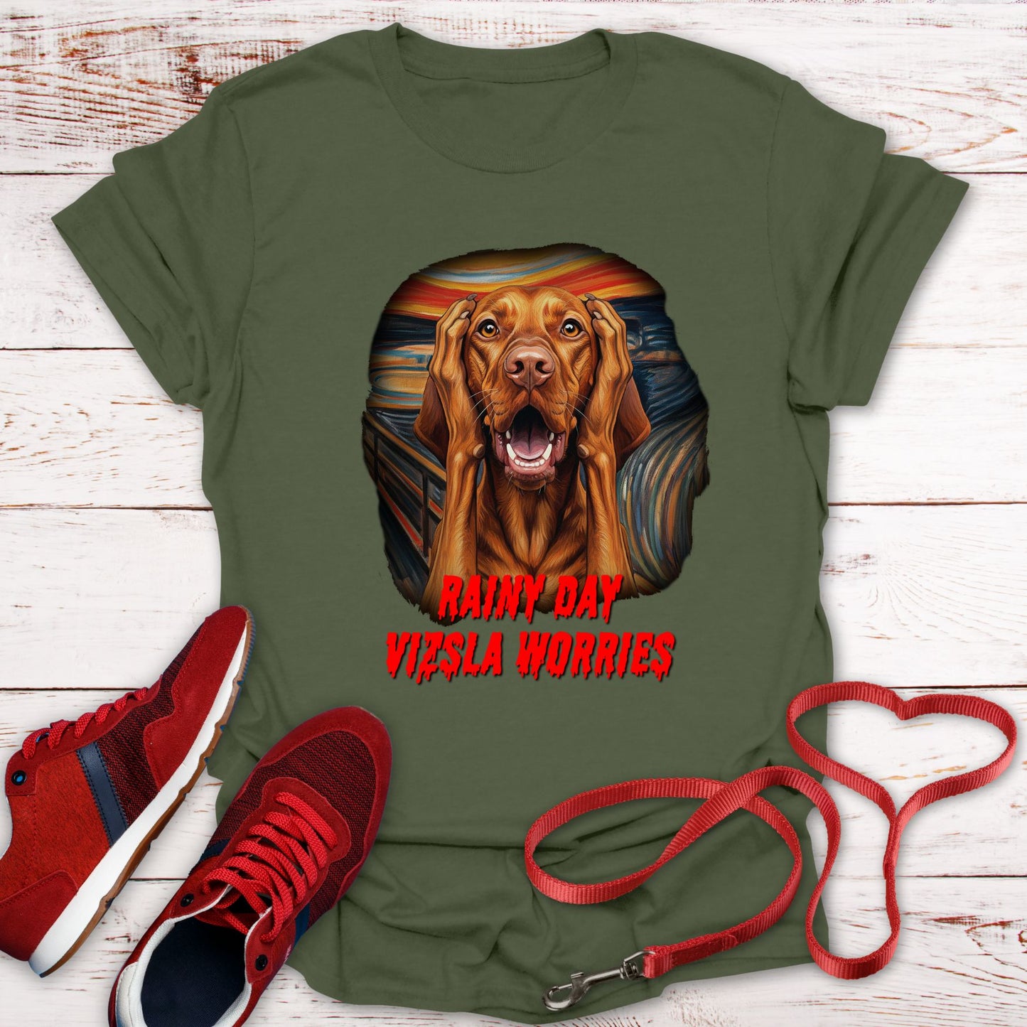 Rainy Day - Vizsla Worries! (Hilarious Tee)