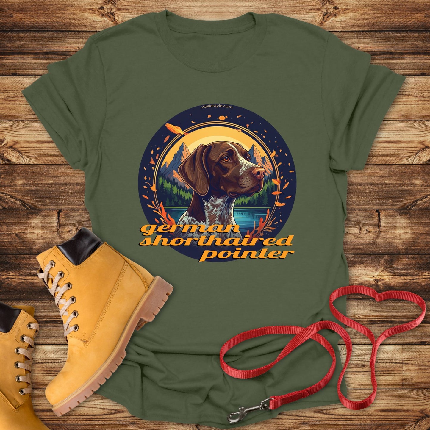 Glorious German Shorthaired Pointer on a Mountain Landscape Tee