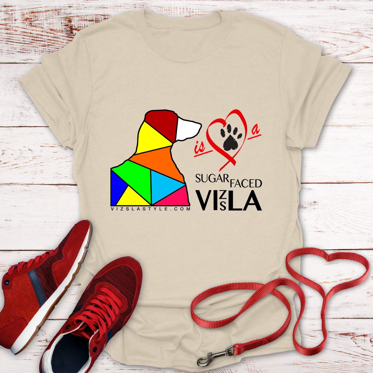Love is a Sugar Faced Vizsla - All Around Sports T-shirt