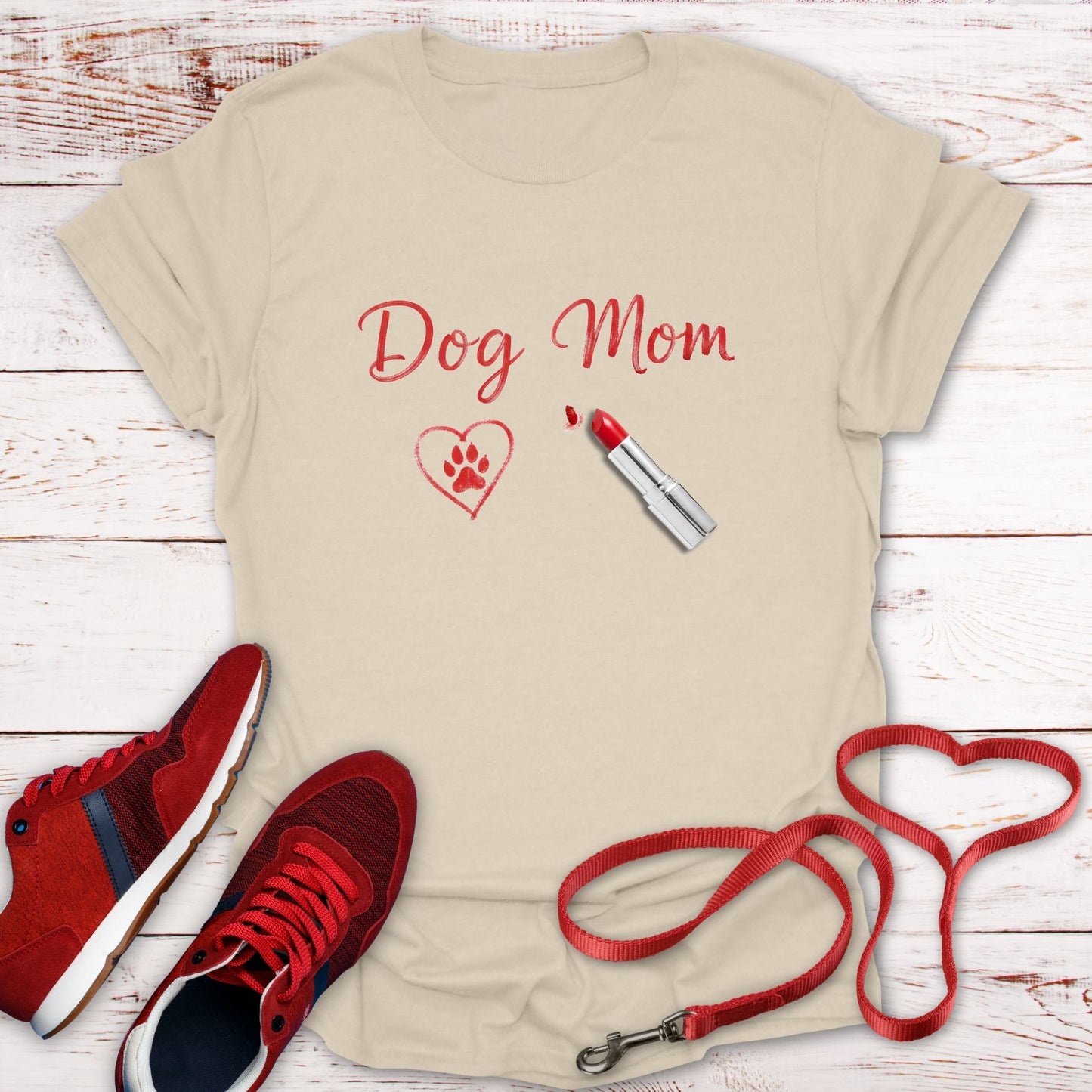 Dog Mom: Lipstick Kisses & Paw Print Love