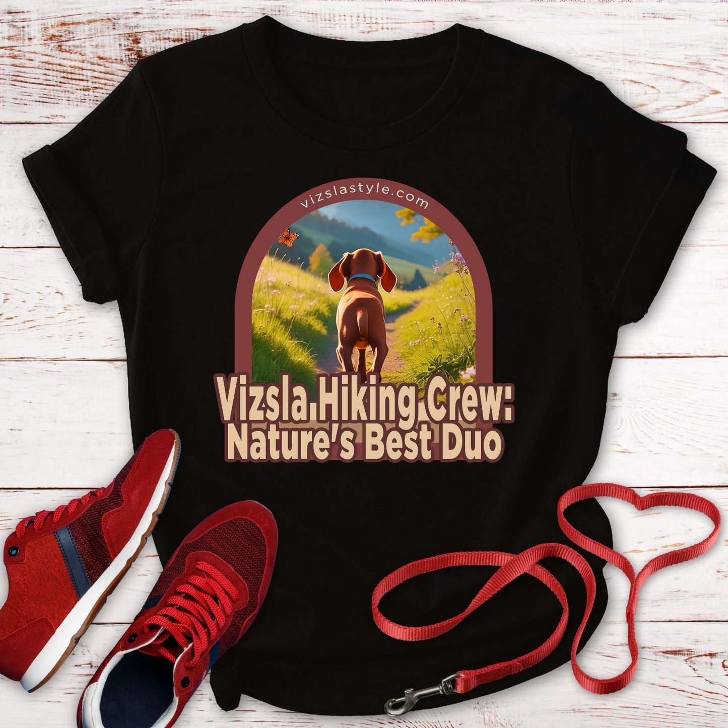 Vizsla Hiking Crew: Nature's Best Duo Puppy t-shirt