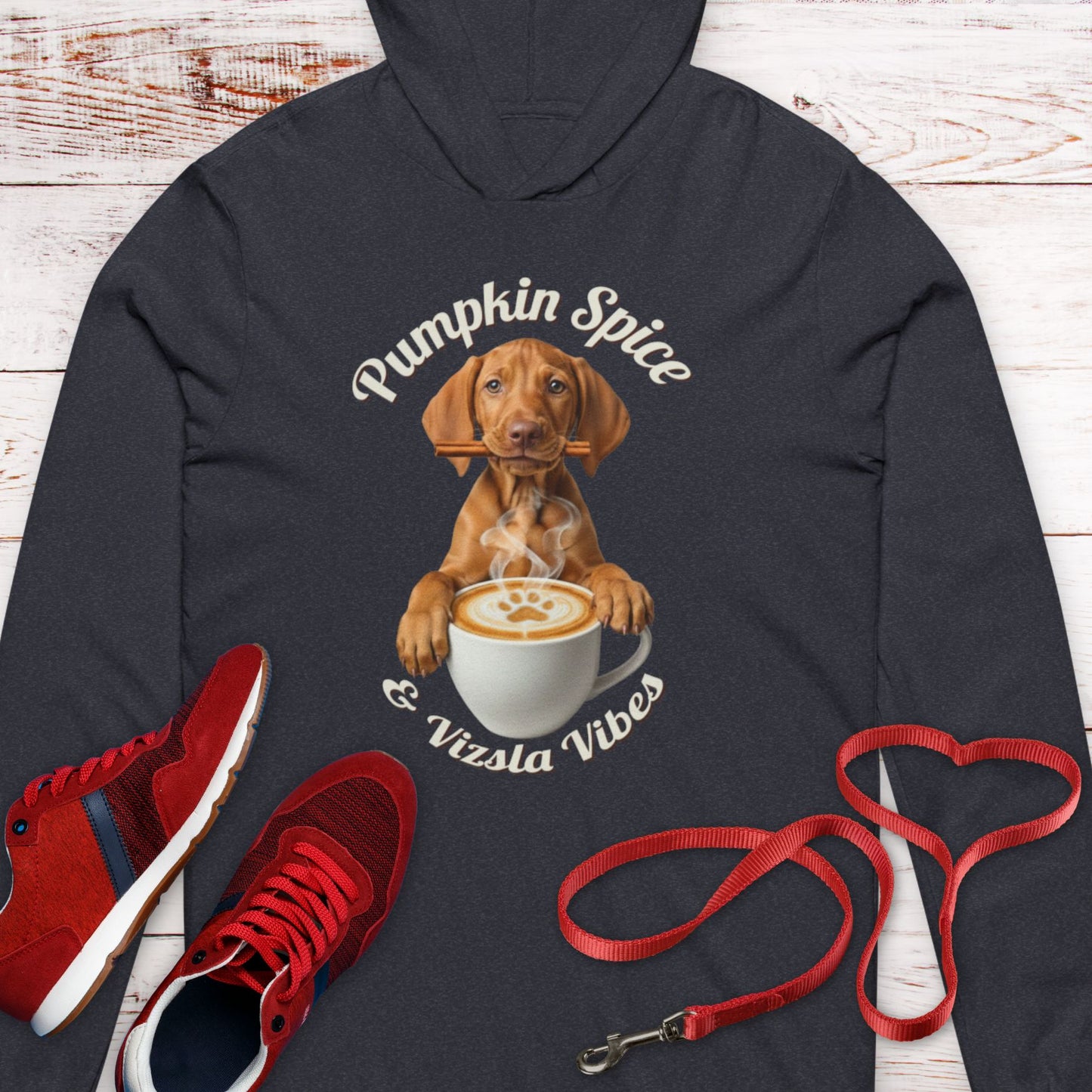 Pumpkin Spice Vizsla Hoodie | Fall Dog Lover  Hooded T-Shirt