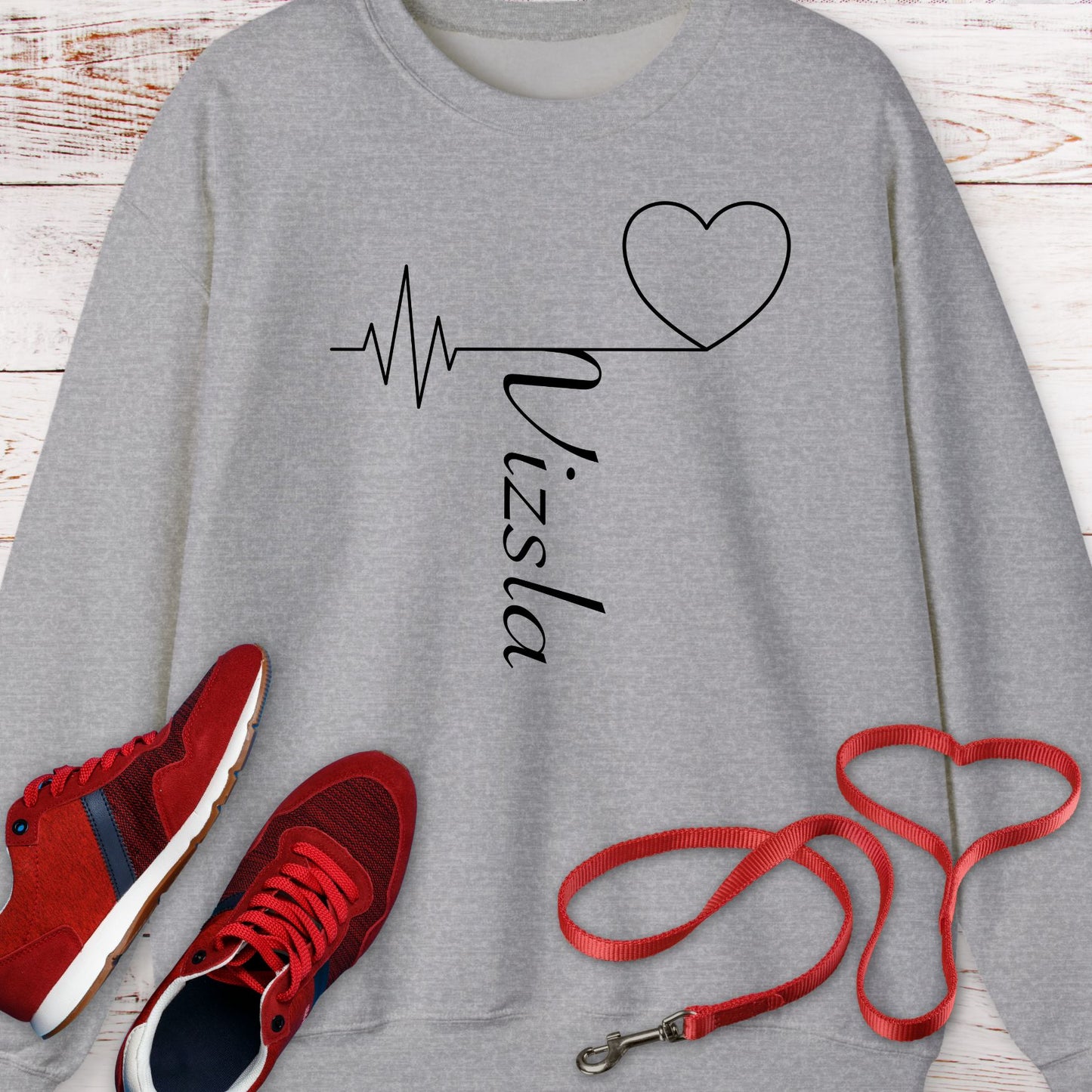 Vizsla Love: My Heart Beats for the Breed Crewneck Sweatshirt