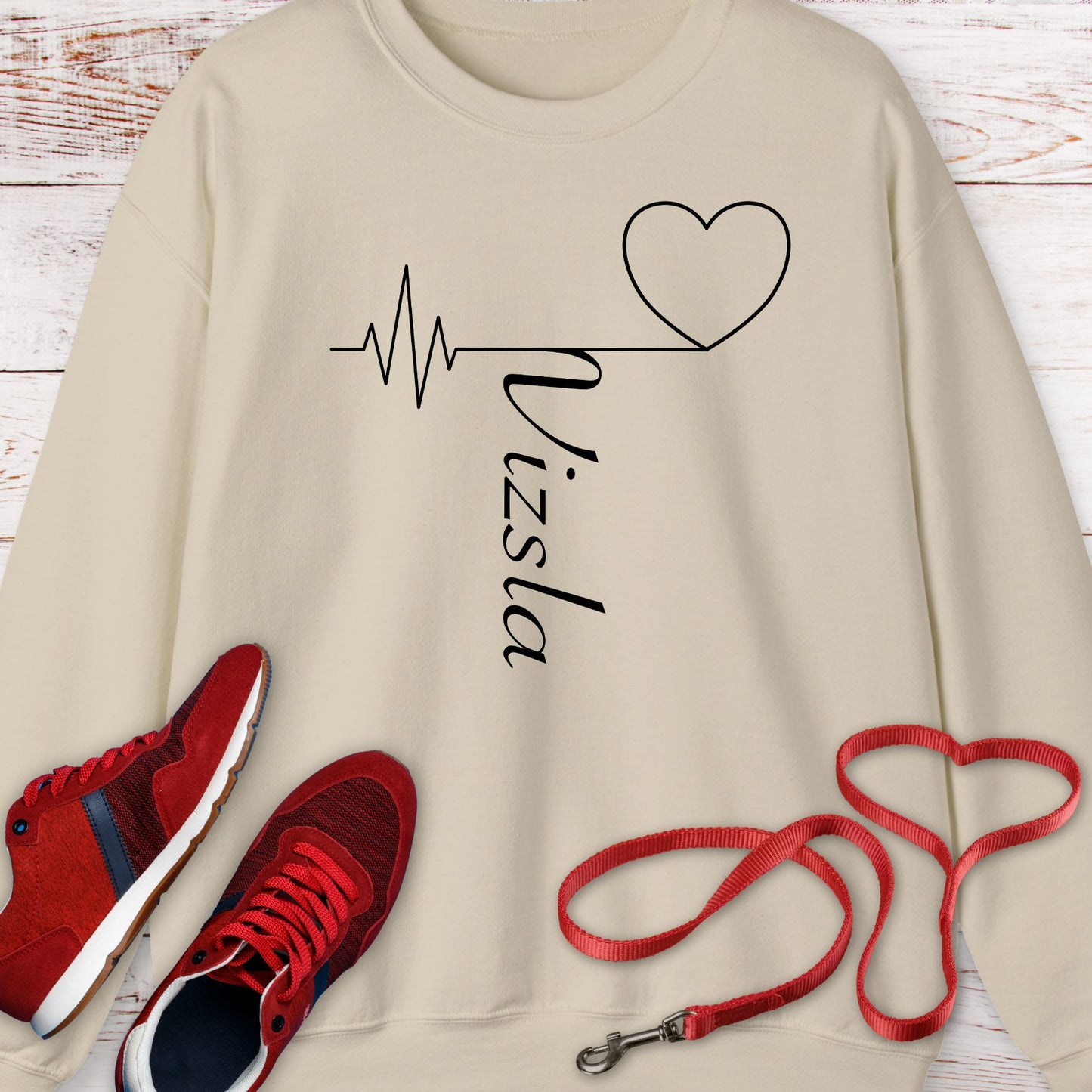 Vizsla Love: My Heart Beats for the Breed Crewneck Sweatshirt