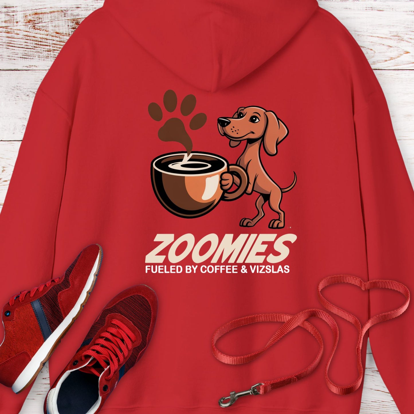 Zoomies: Fueled by Coffee and Vizsla Energy Hoodie Sweatshirt
