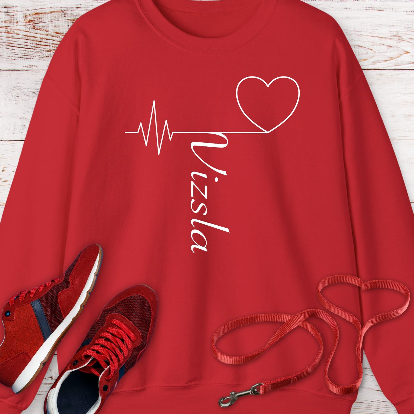 Vizsla Love: My Heart Beats for the Breed Crewneck Sweatshirt