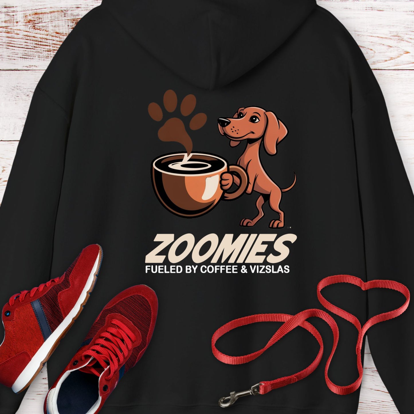 Zoomies: Fueled by Coffee and Vizsla Energy Hoodie Sweatshirt