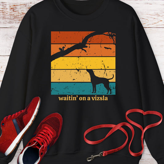 waitin' on a vizsla Vintage Colors Crewneck Sweatshirt