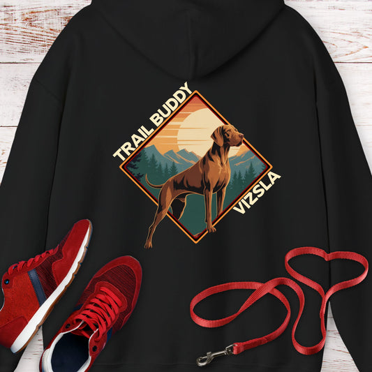 Vizsla Trail Buddy Hoodie — Vintage Outdoor Dog Lover Hoodie Sweatshirt
