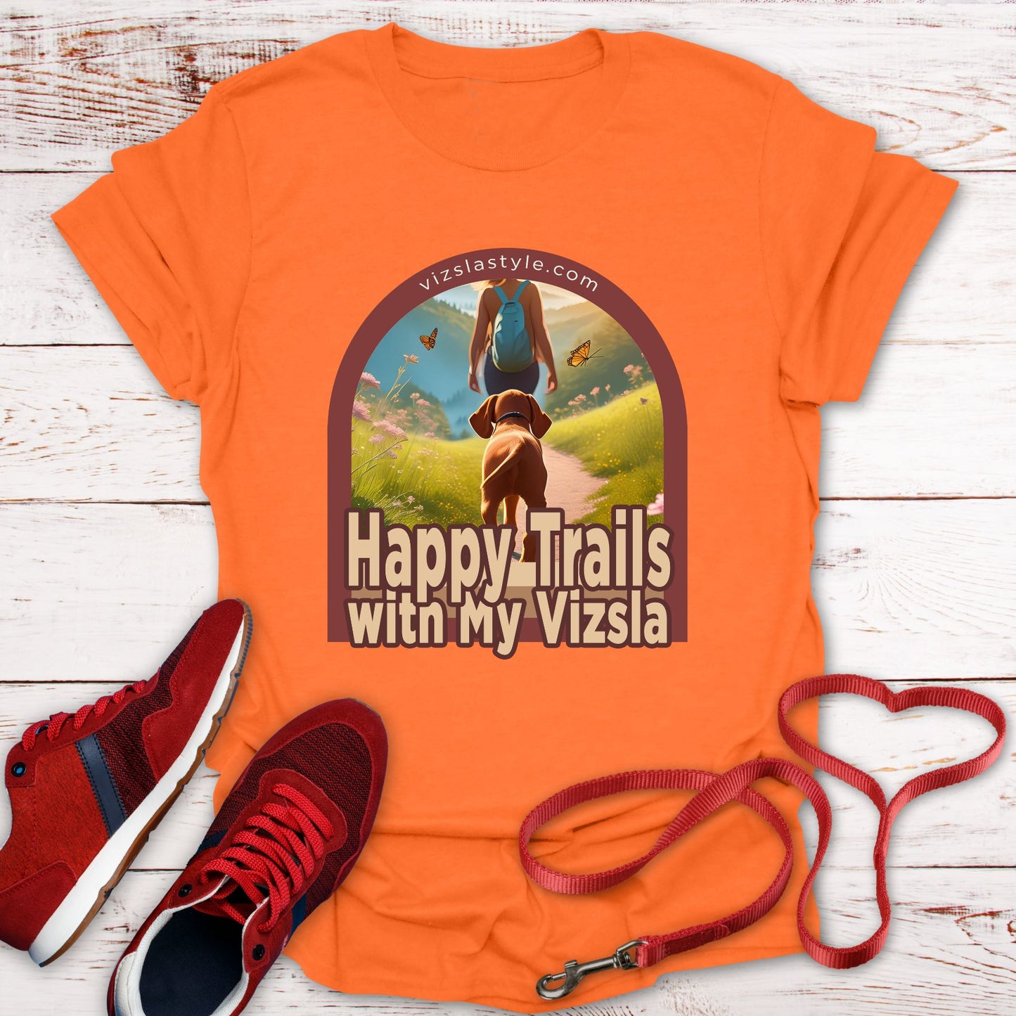 Happy Trails With My Vizsla w/ Hiker t-shirt