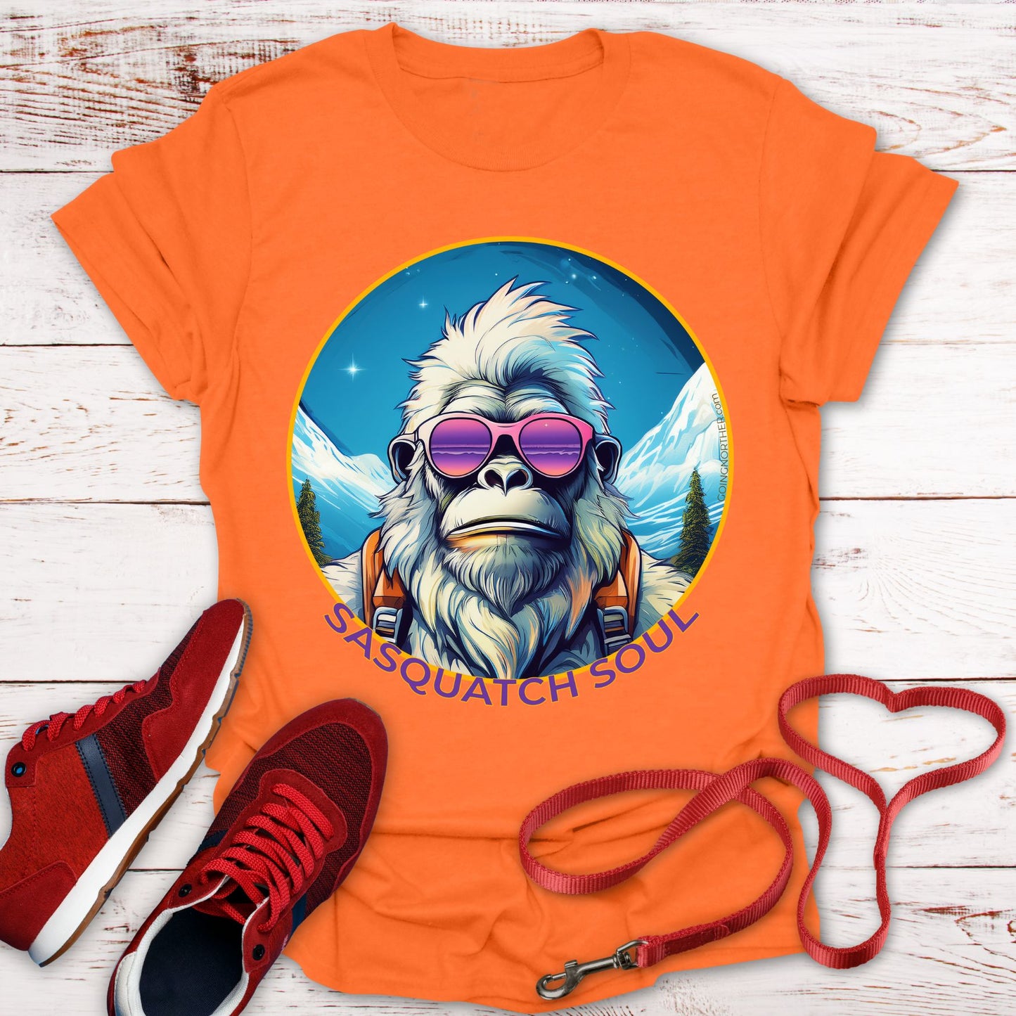 Vizsla Style - Going Norther - Bigfoot - Sasquatch Soul T-Shirt - Retro Design