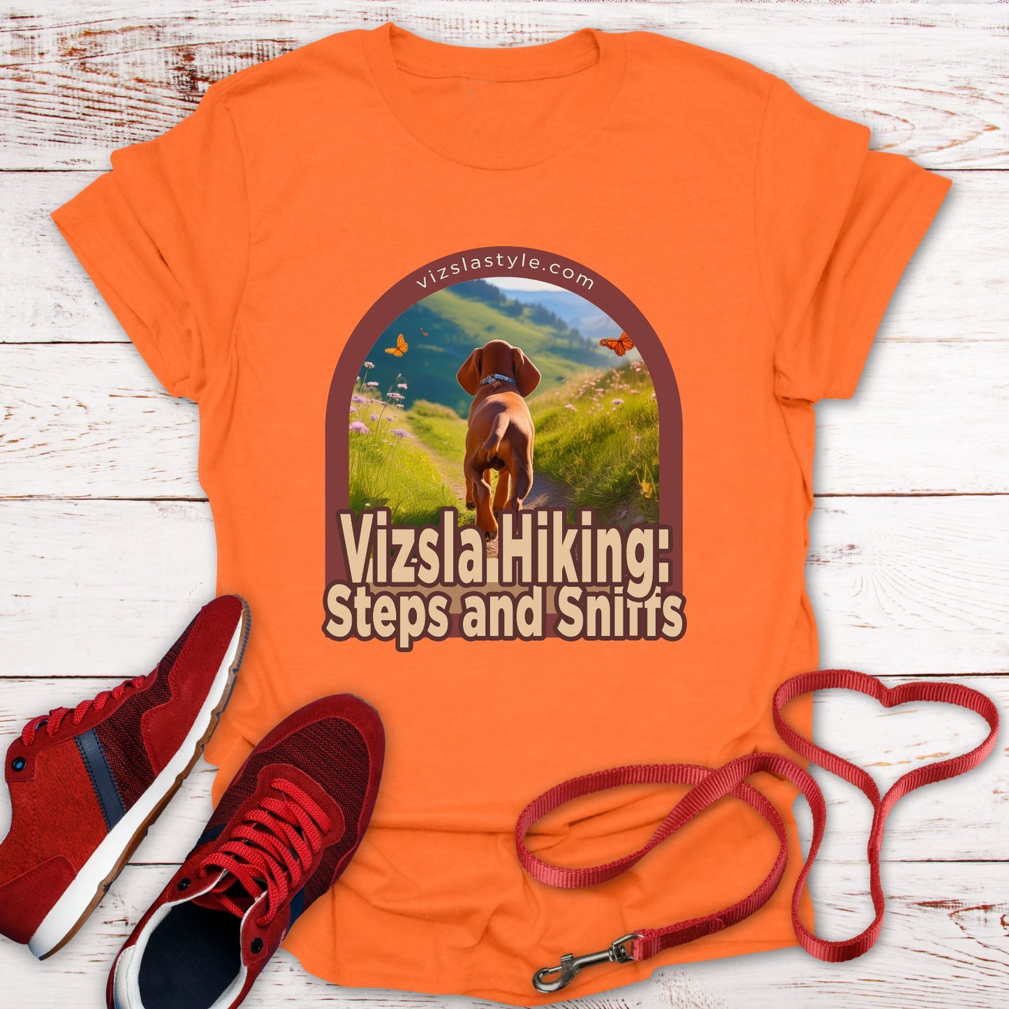 Vizsla Hiking: Steps And Sniffs Puppy t-shirt