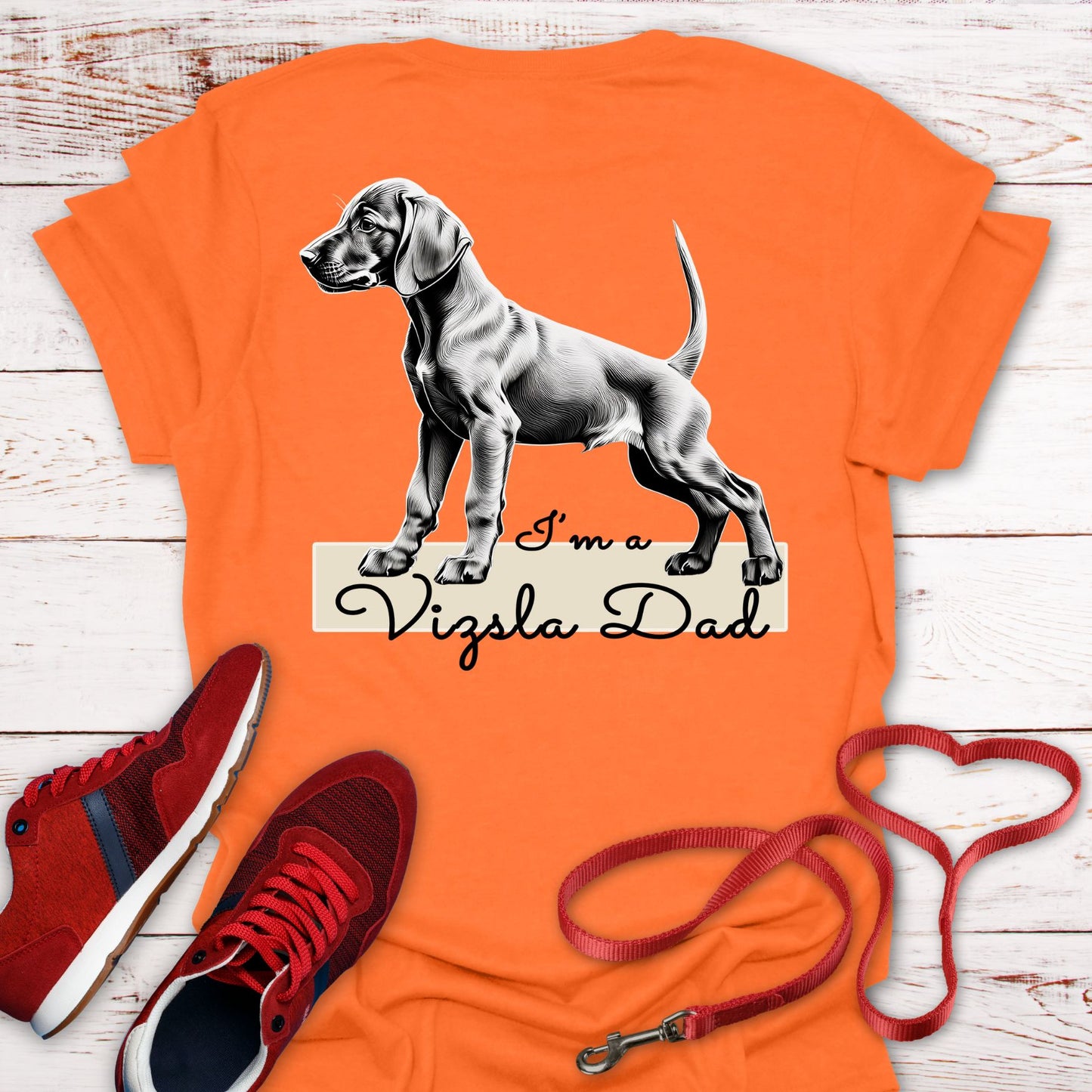 Vizsla Dad & Puppy T-Shirt - Double Sided Vizsla Style