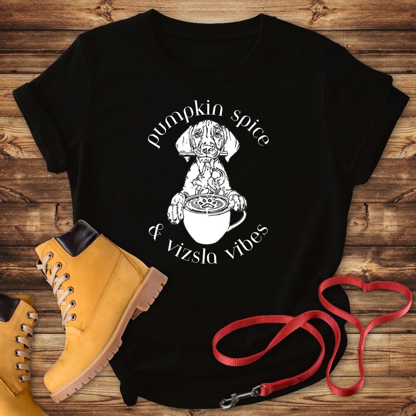 Pumpkin Spice Vizsla Shirt | Fall Dog Lover Tee - Line Art