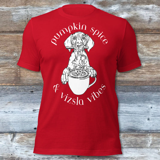Pumpkin Spice Vizsla Shirt | Fall Dog Lover Tee - Line Art