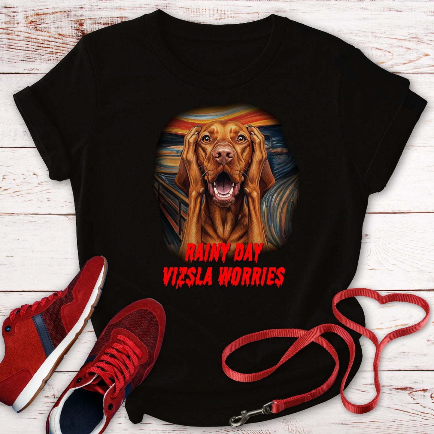 Rainy Day - Vizsla Worries! (Hilarious Tee)