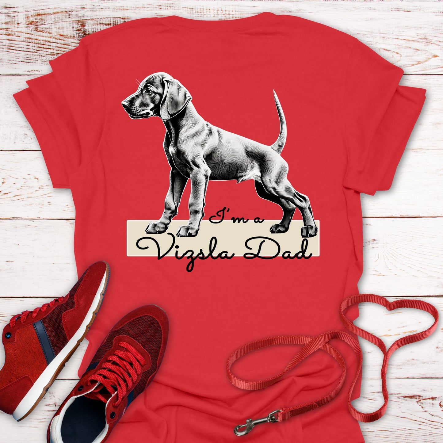 Vizsla Dad & Puppy T-Shirt - Double Sided Vizsla Style