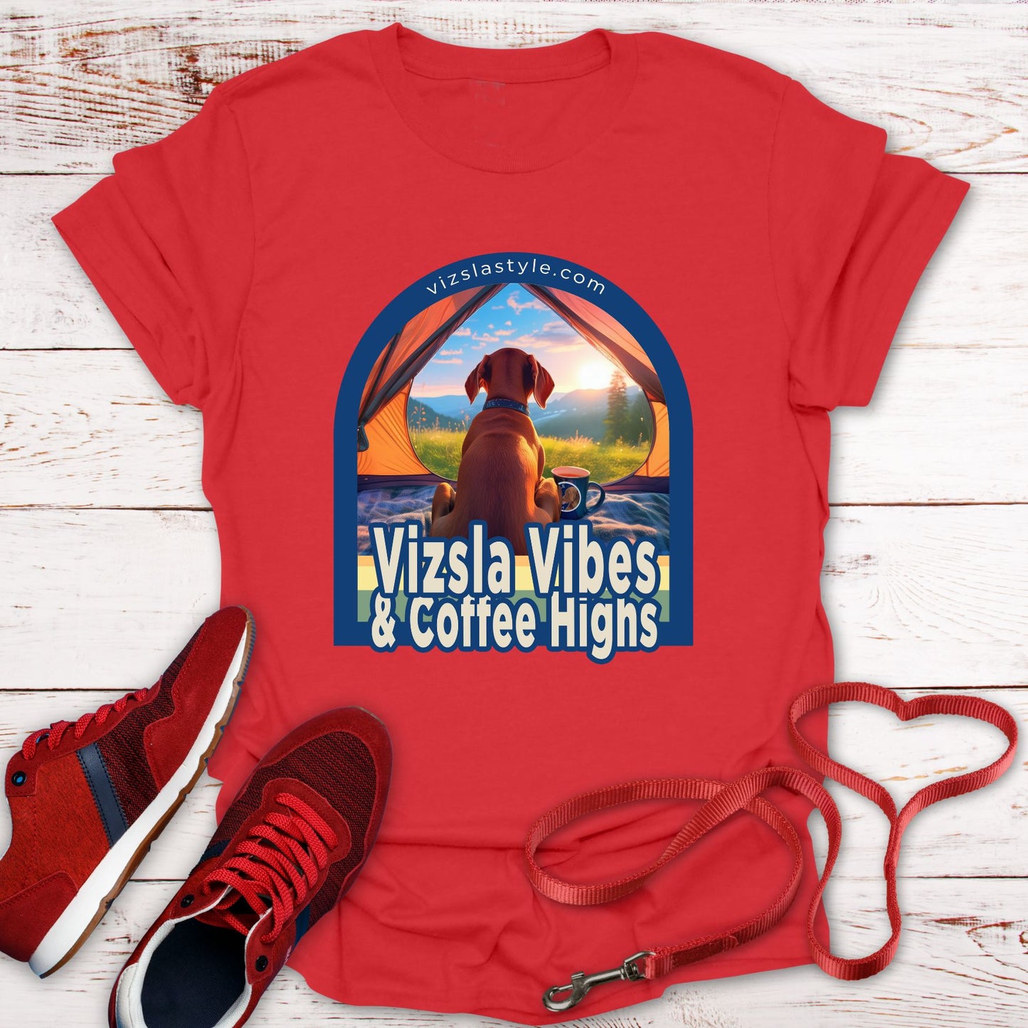 Vizsla Vibes & Coffee Highs! t-shirt
