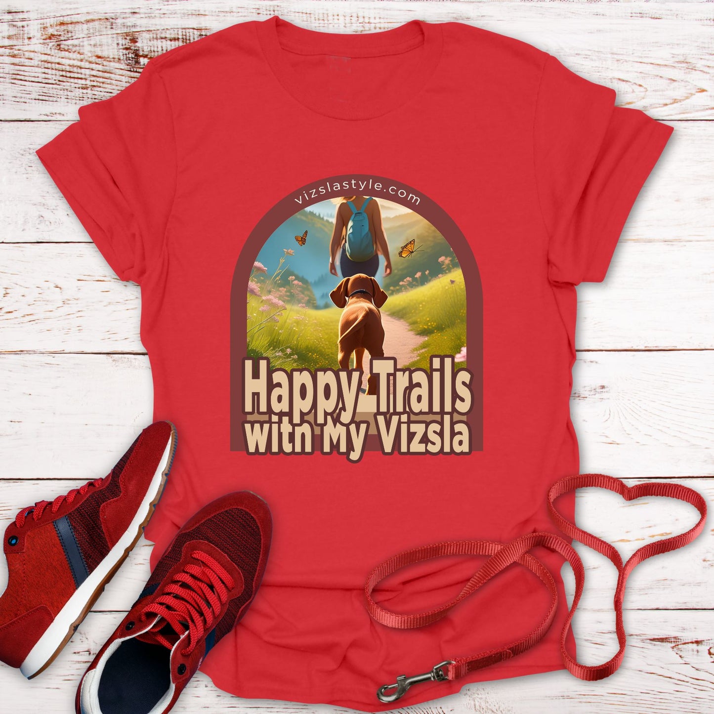 Happy Trails With My Vizsla w/ Hiker t-shirt