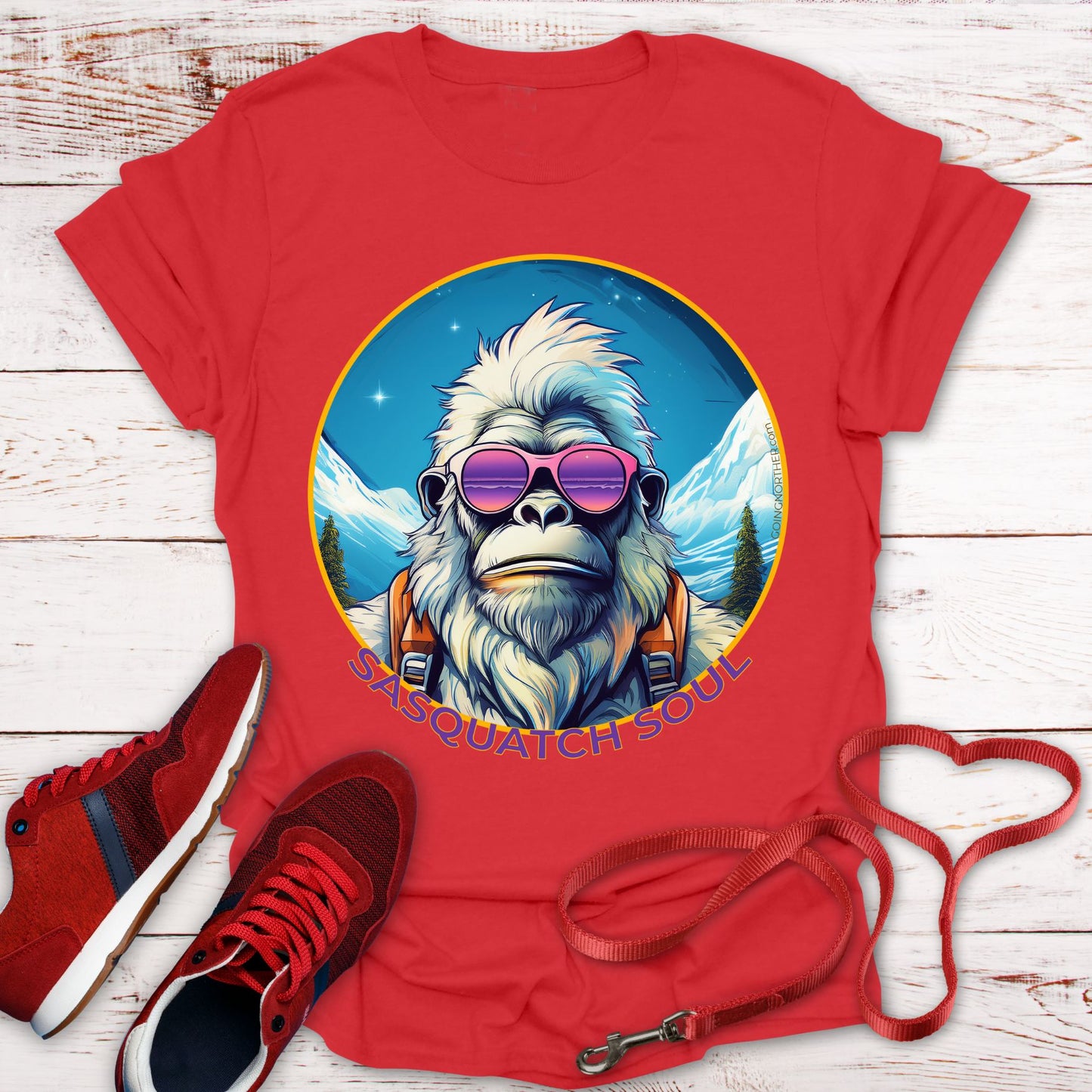 Vizsla Style - Going Norther - Bigfoot - Sasquatch Soul T-Shirt - Retro Design