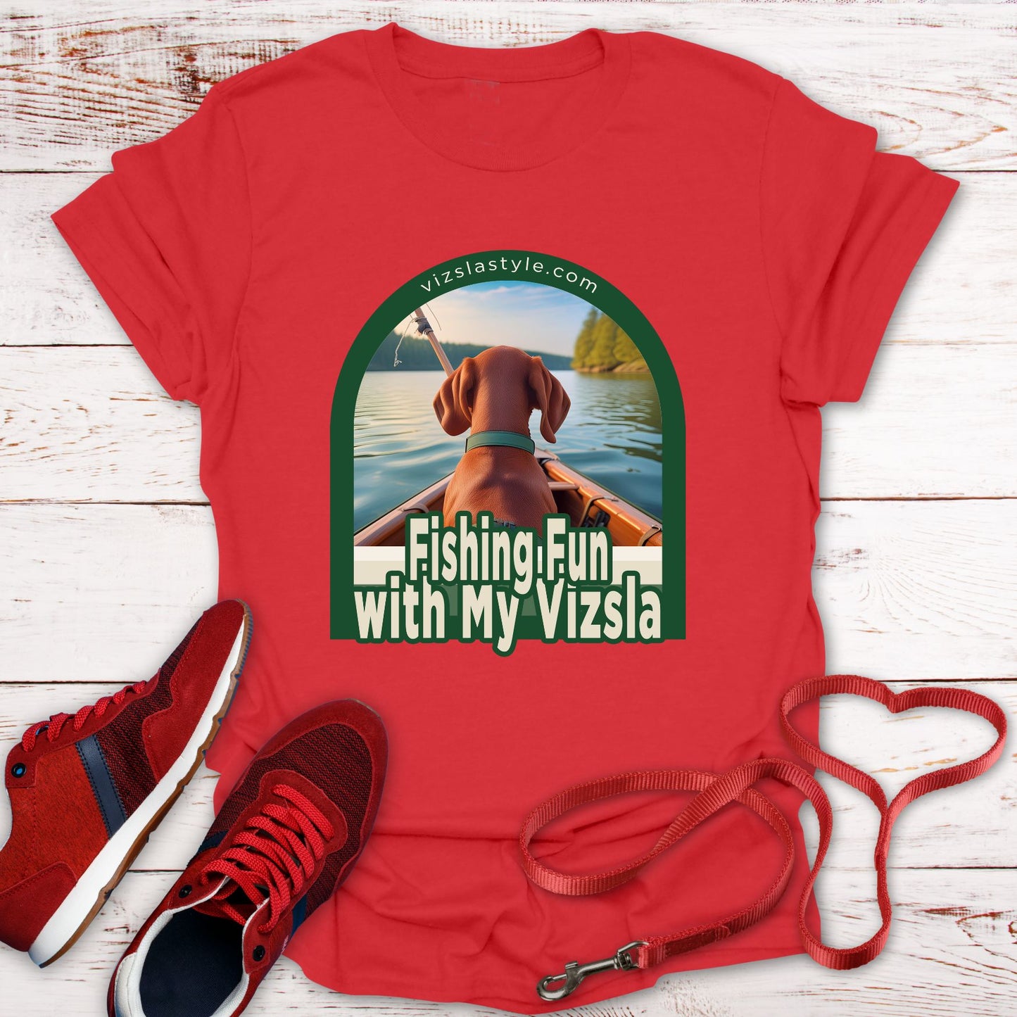 Fishing Fun With My Vizsla! t-shirt