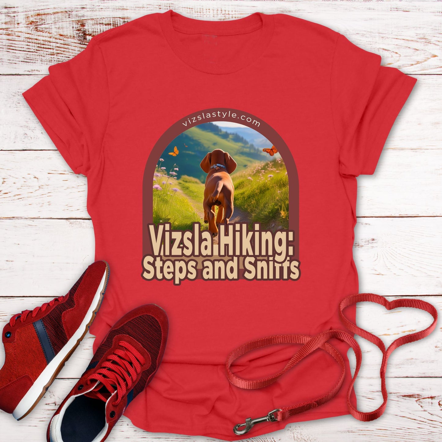 Vizsla Hiking: Steps And Sniffs Puppy t-shirt