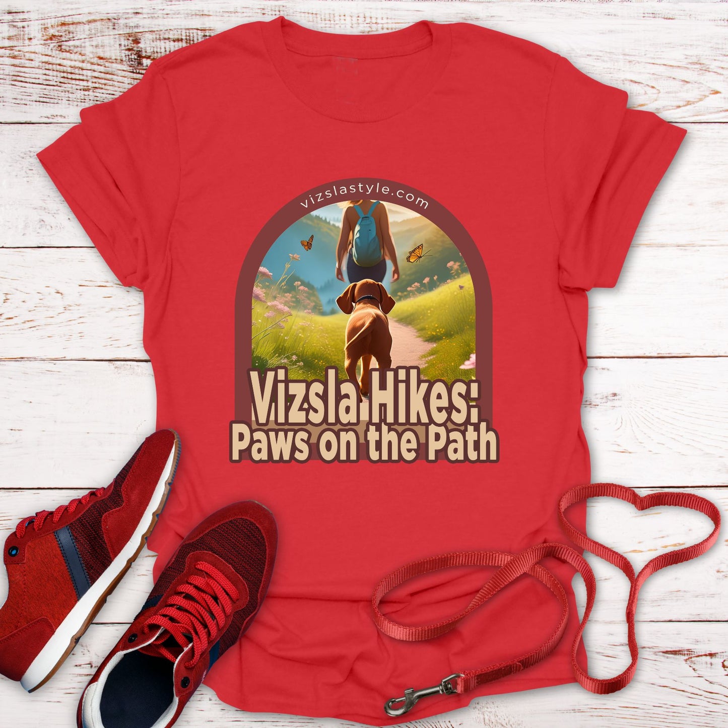 Vizsla Hikes: Paws On The Path w/ Hiker t-shirt