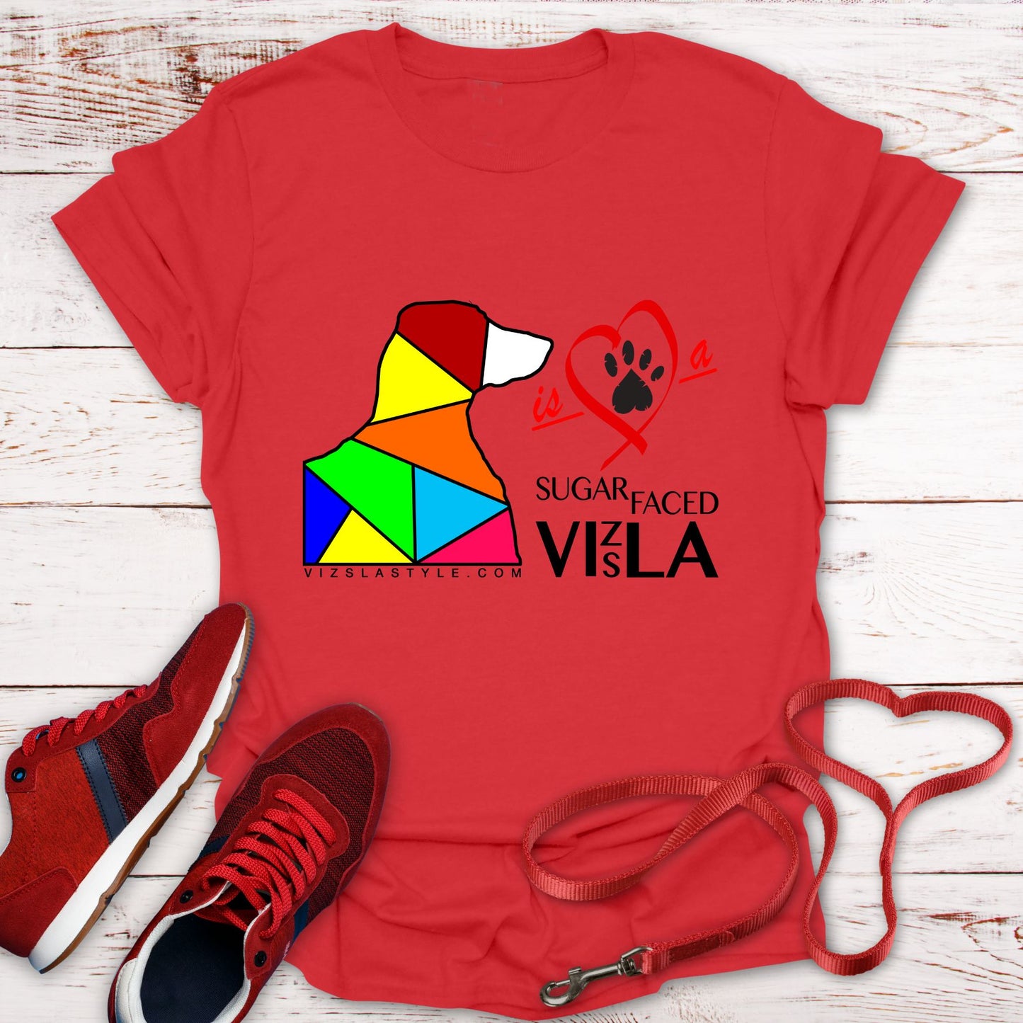 Love is a Sugar Faced Vizsla - All Around Sports T-shirt