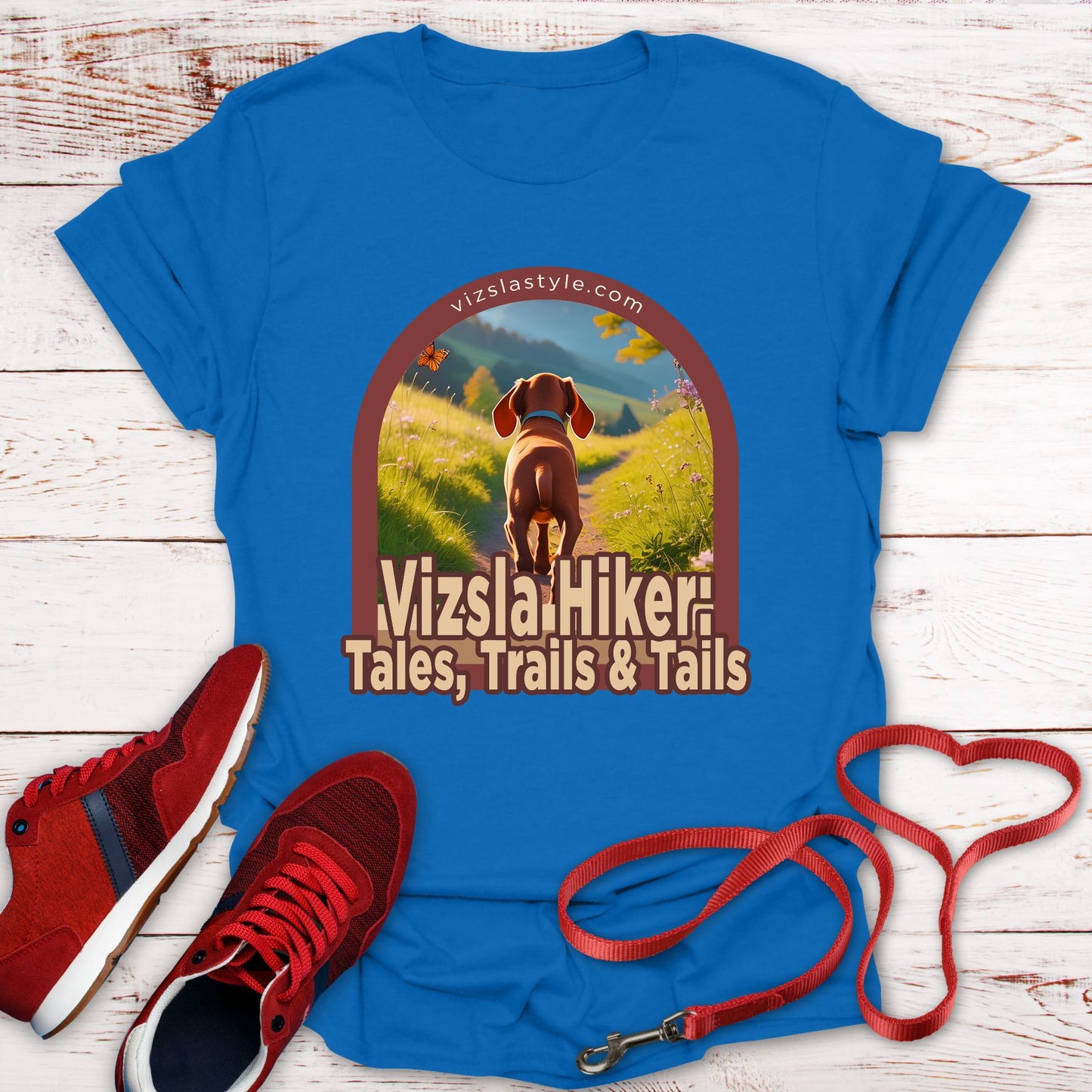 Vizsla Hiker: Tales, Trails & Tails Puppy t-shirt