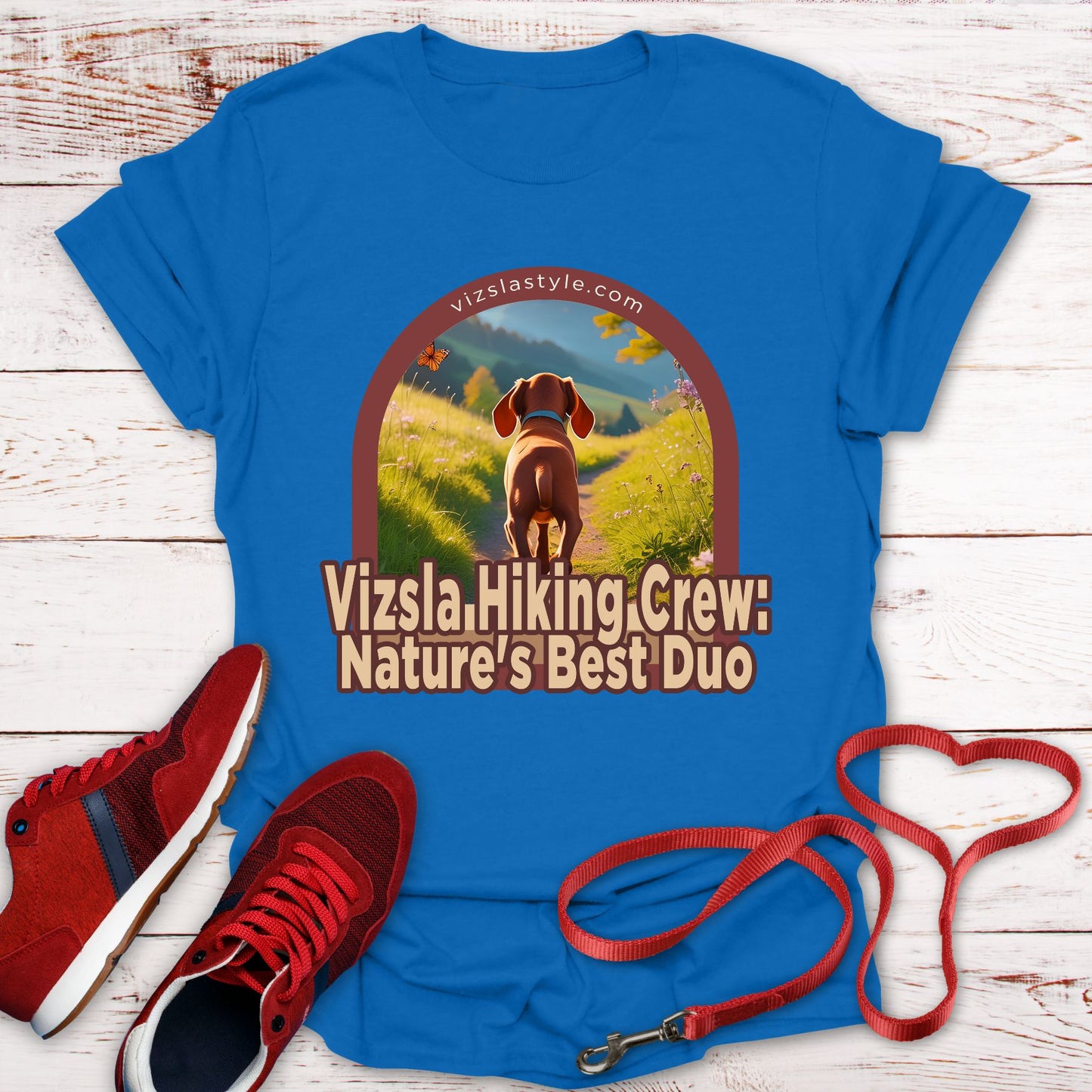 Vizsla Hiking Crew: Nature's Best Duo Puppy t-shirt