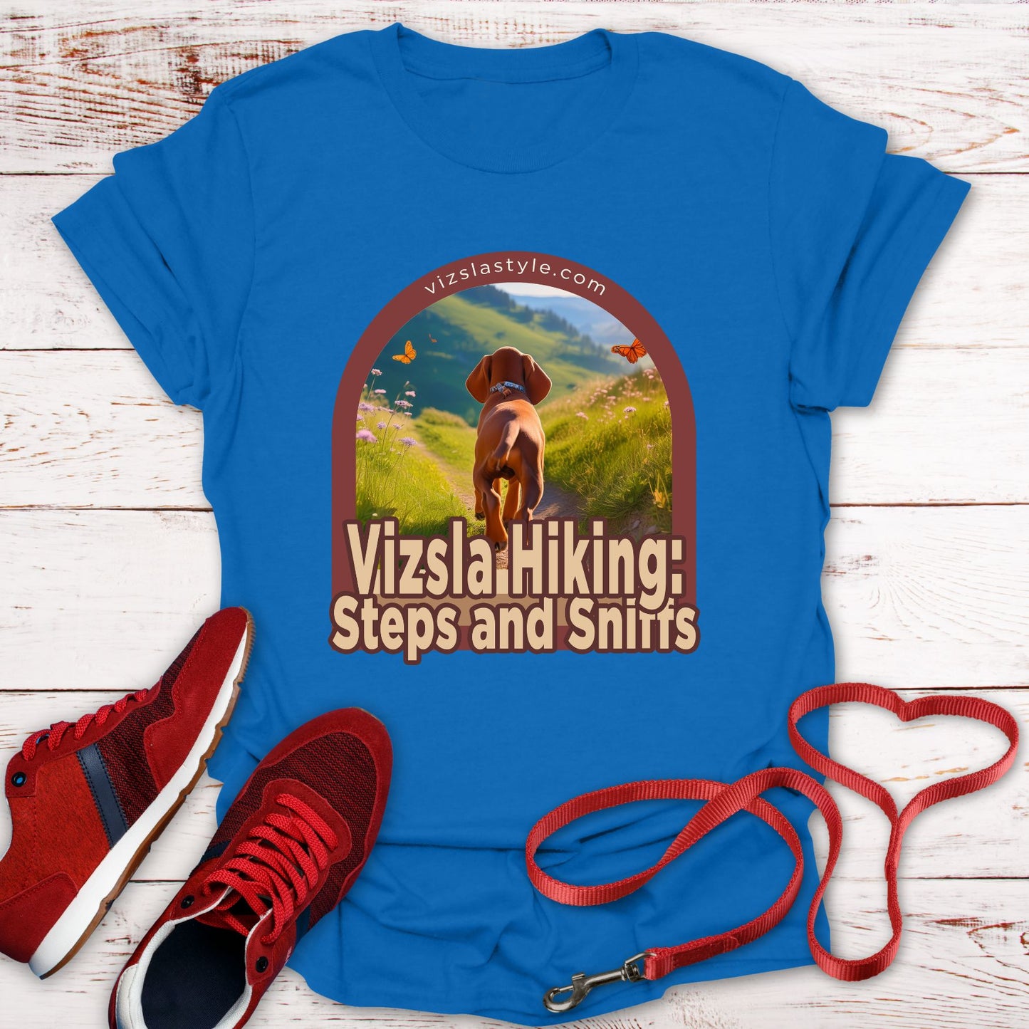 Vizsla Hiking: Steps And Sniffs Puppy t-shirt