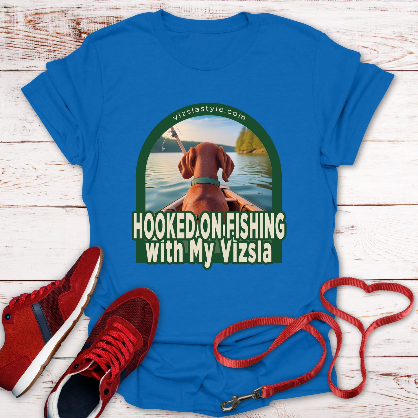 Hooked On Fishing With My Vizsla! t-shirt
