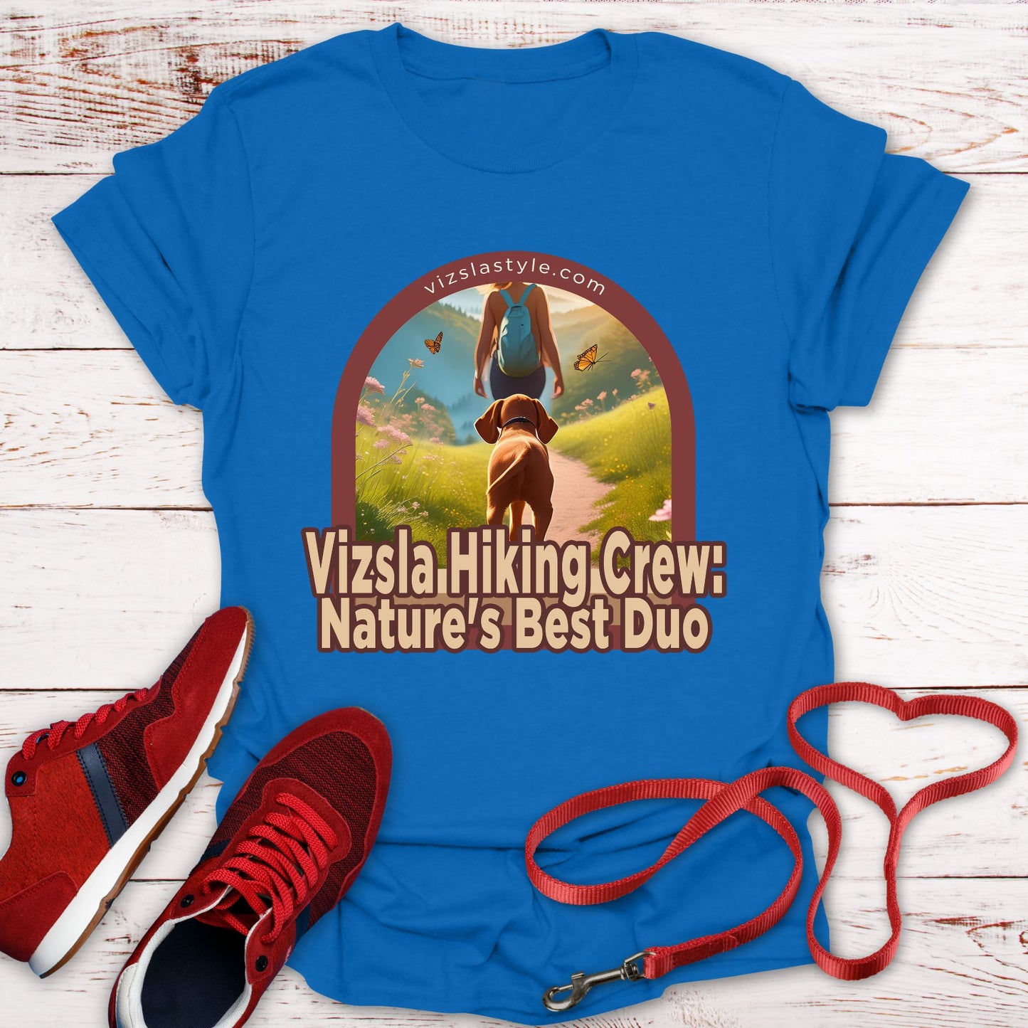 Vizsla Hiking Crew: Nature's Best Duo w/ Hiker t-shirt