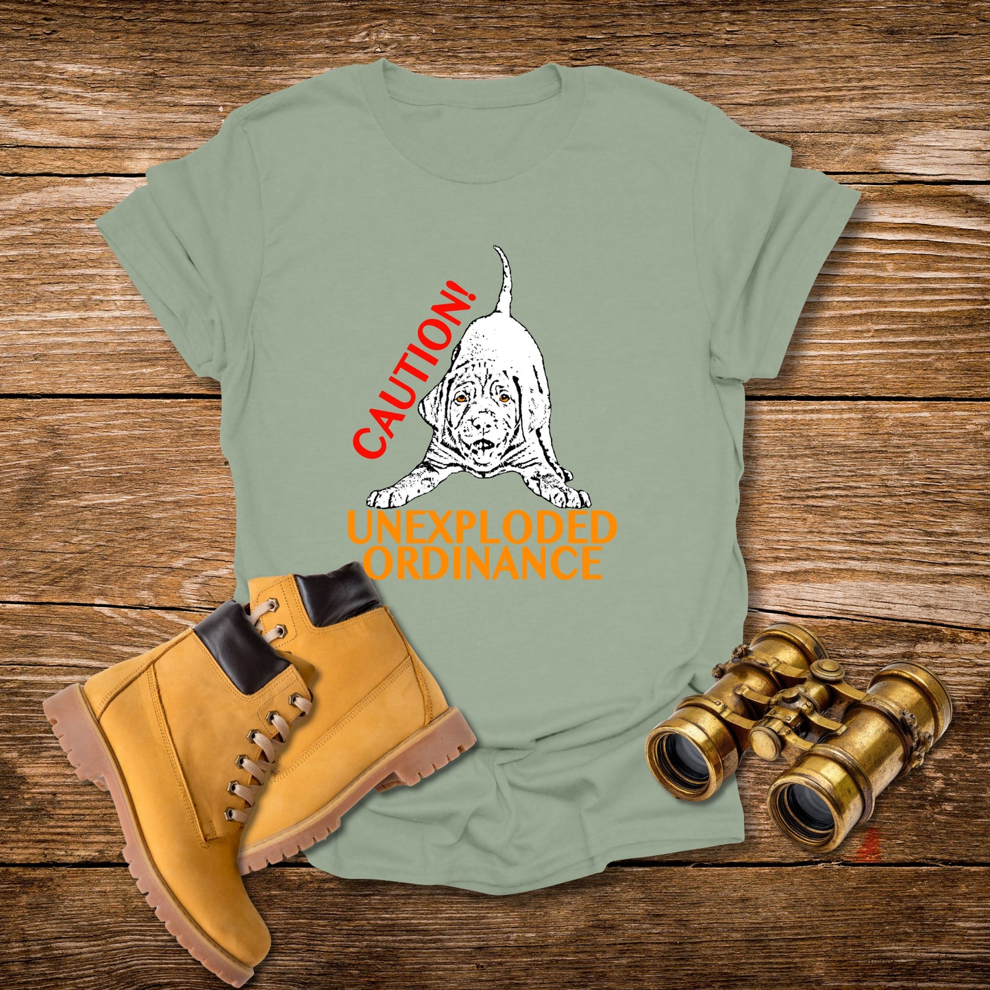 Vizsla Puppy 'Caution! Unexploded Ordinance' T-Shirt