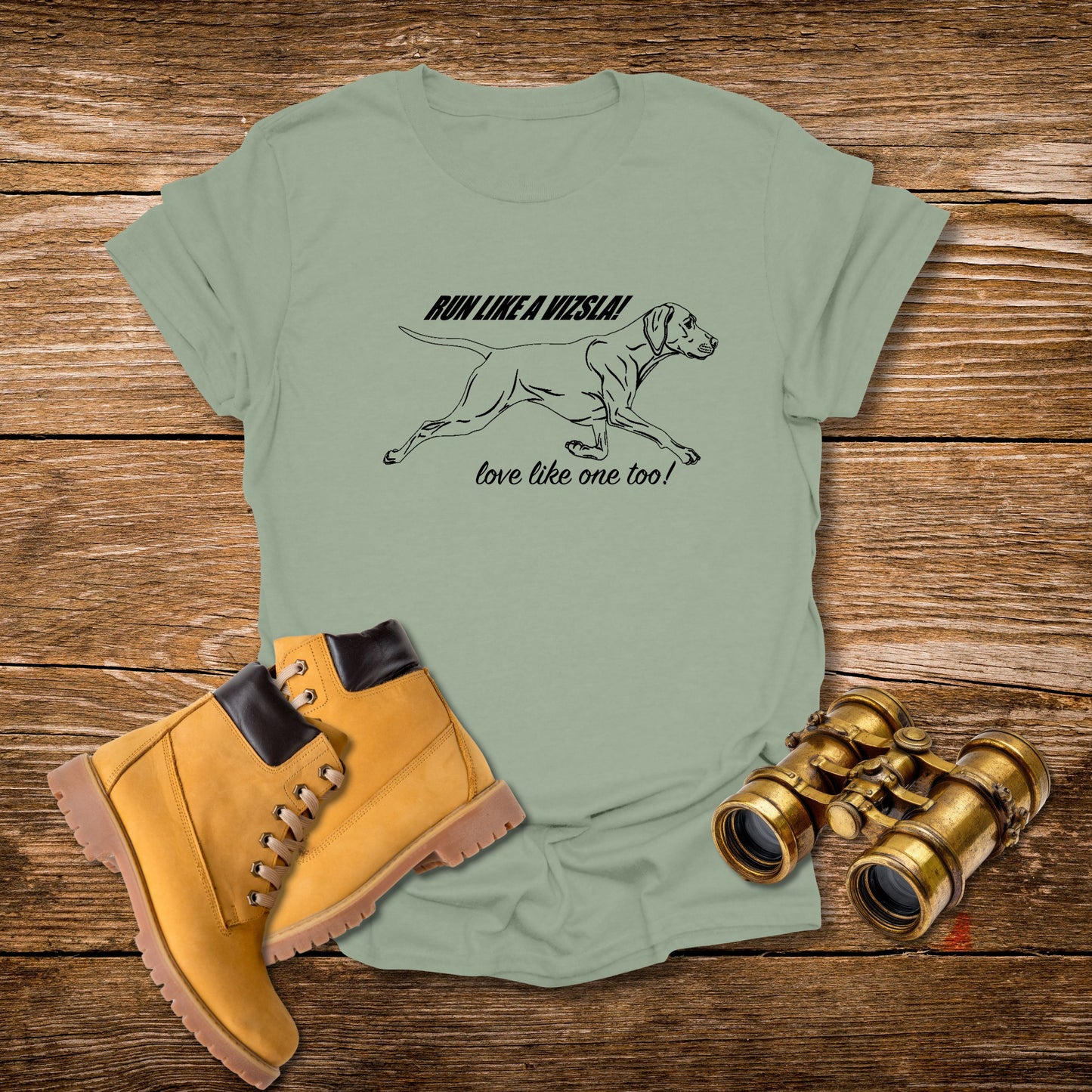 Run Like a Vizsla - Love like one too! - Vizsla Running Dog T-Shirt