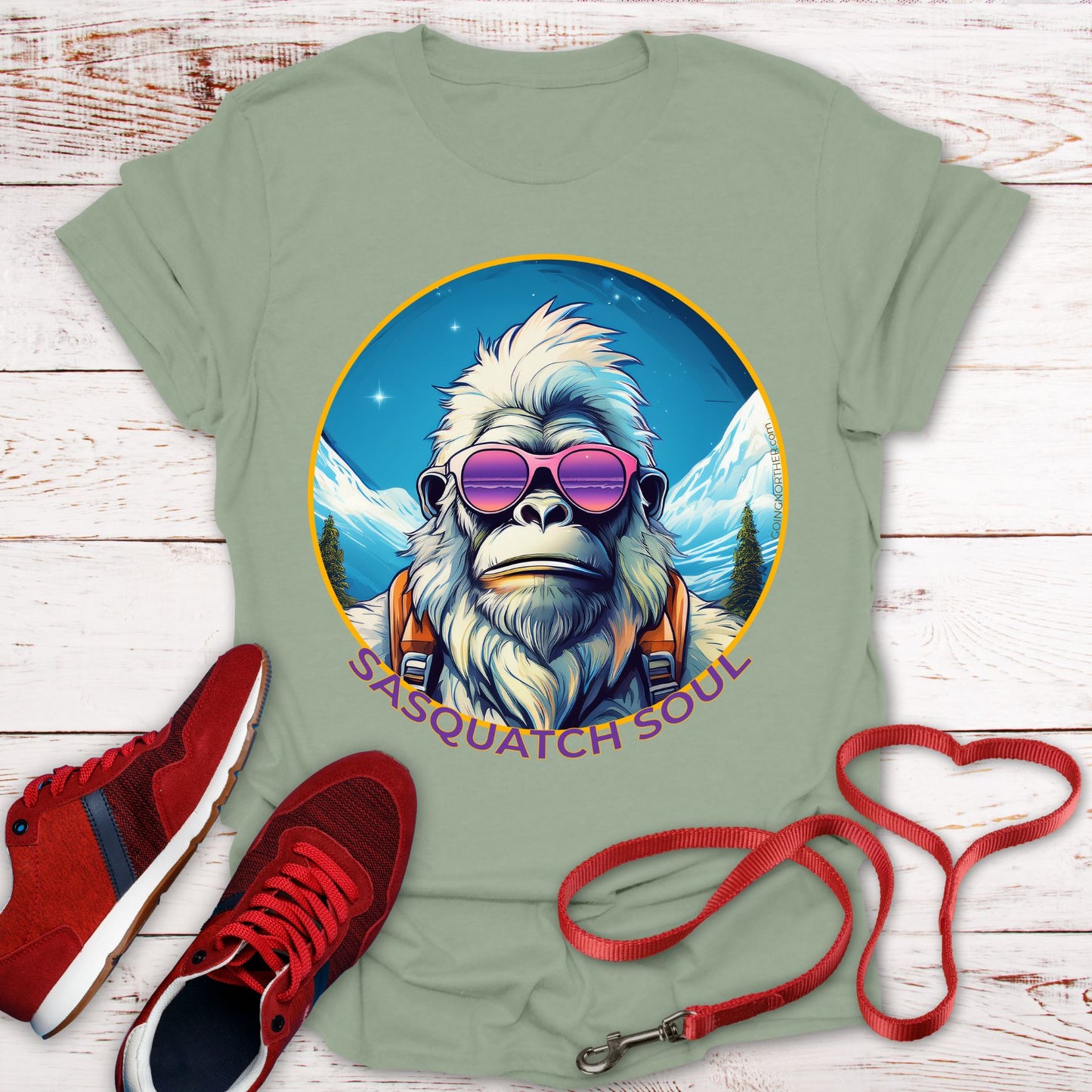 Vizsla Style - Going Norther - Bigfoot - Sasquatch Soul T-Shirt - Retro Design