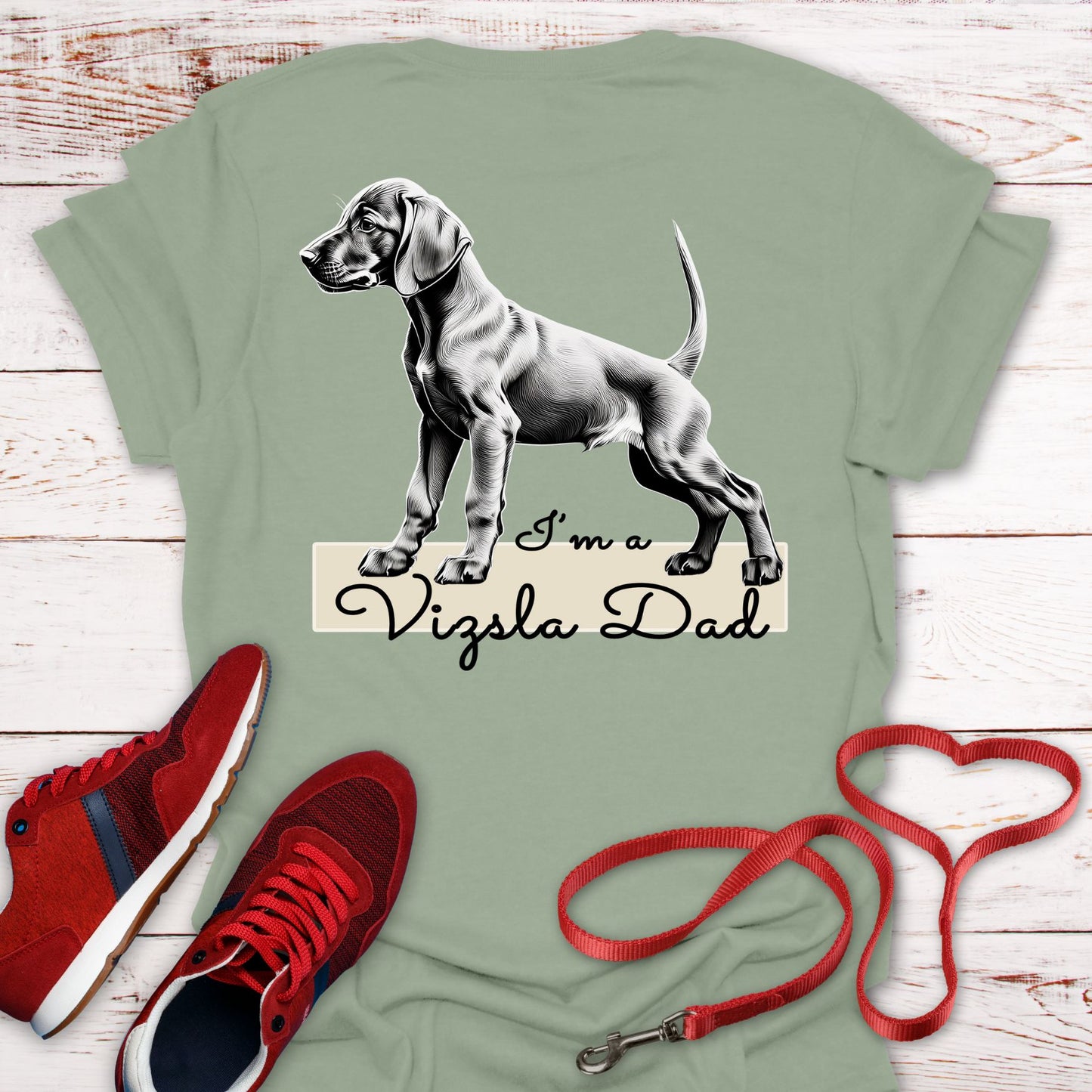 Vizsla Dad & Puppy T-Shirt - Double Sided Vizsla Style