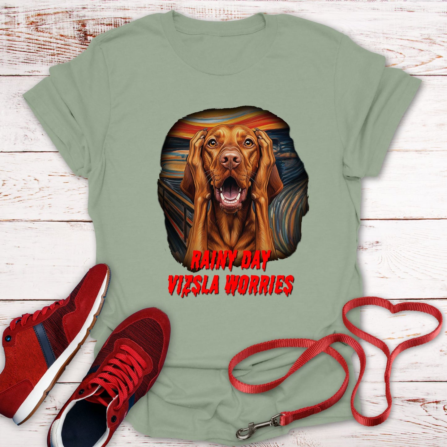 Rainy Day - Vizsla Worries! (Hilarious Tee)