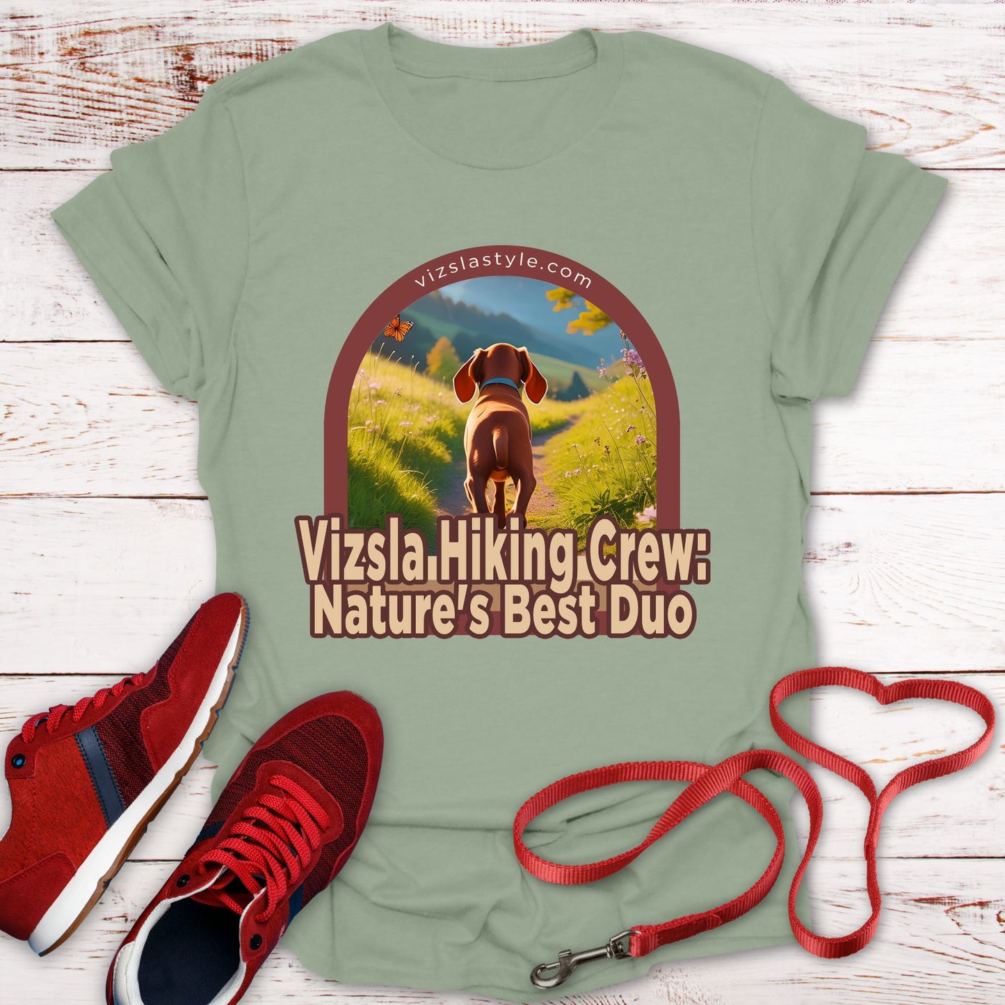 Vizsla Hiking Crew: Nature's Best Duo Puppy t-shirt