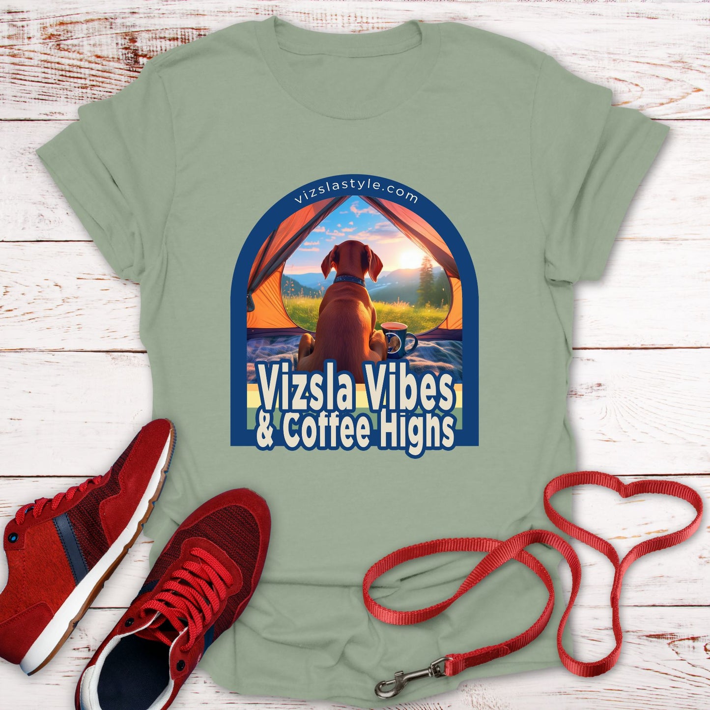 Vizsla Vibes & Coffee Highs! t-shirt