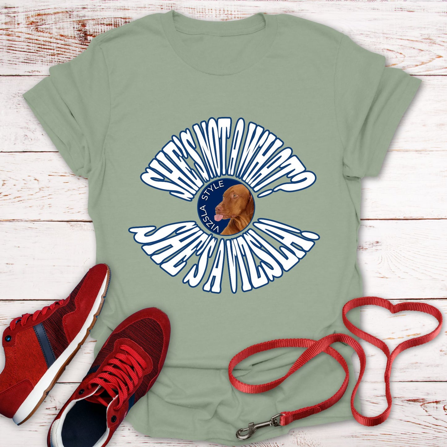 She's Not A What? She's A Vizsla Vintage Round Text t-shirt