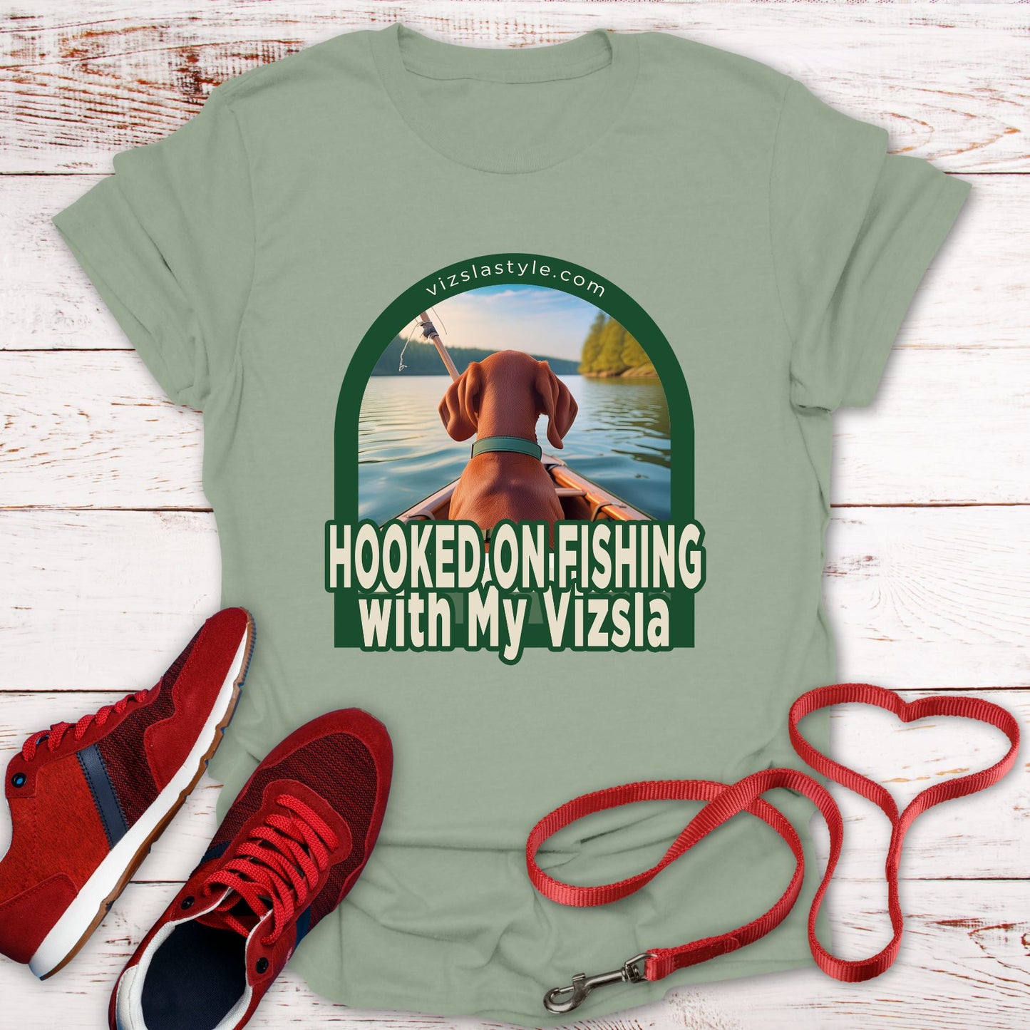 Hooked On Fishing With My Vizsla! t-shirt