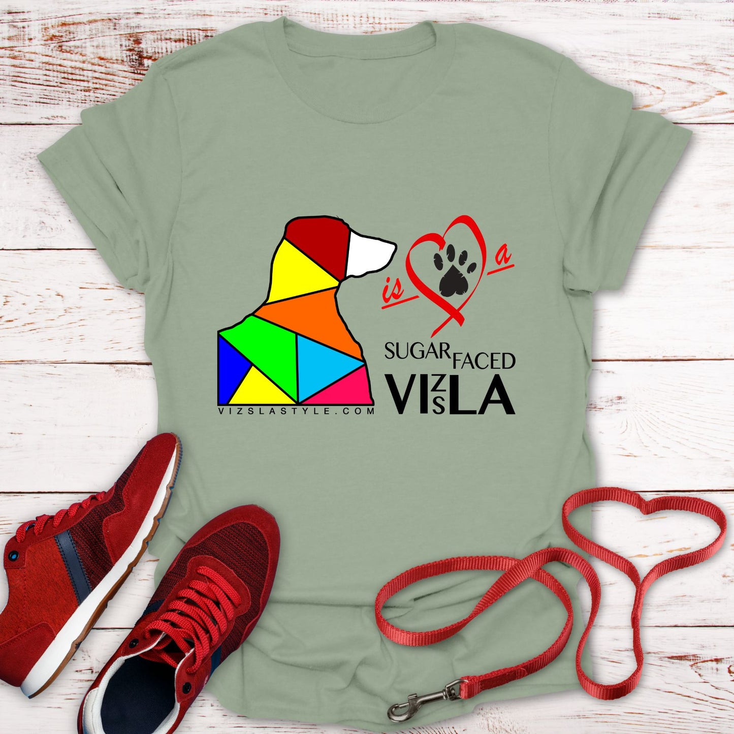 Love is a Sugar Faced Vizsla - All Around Sports T-shirt