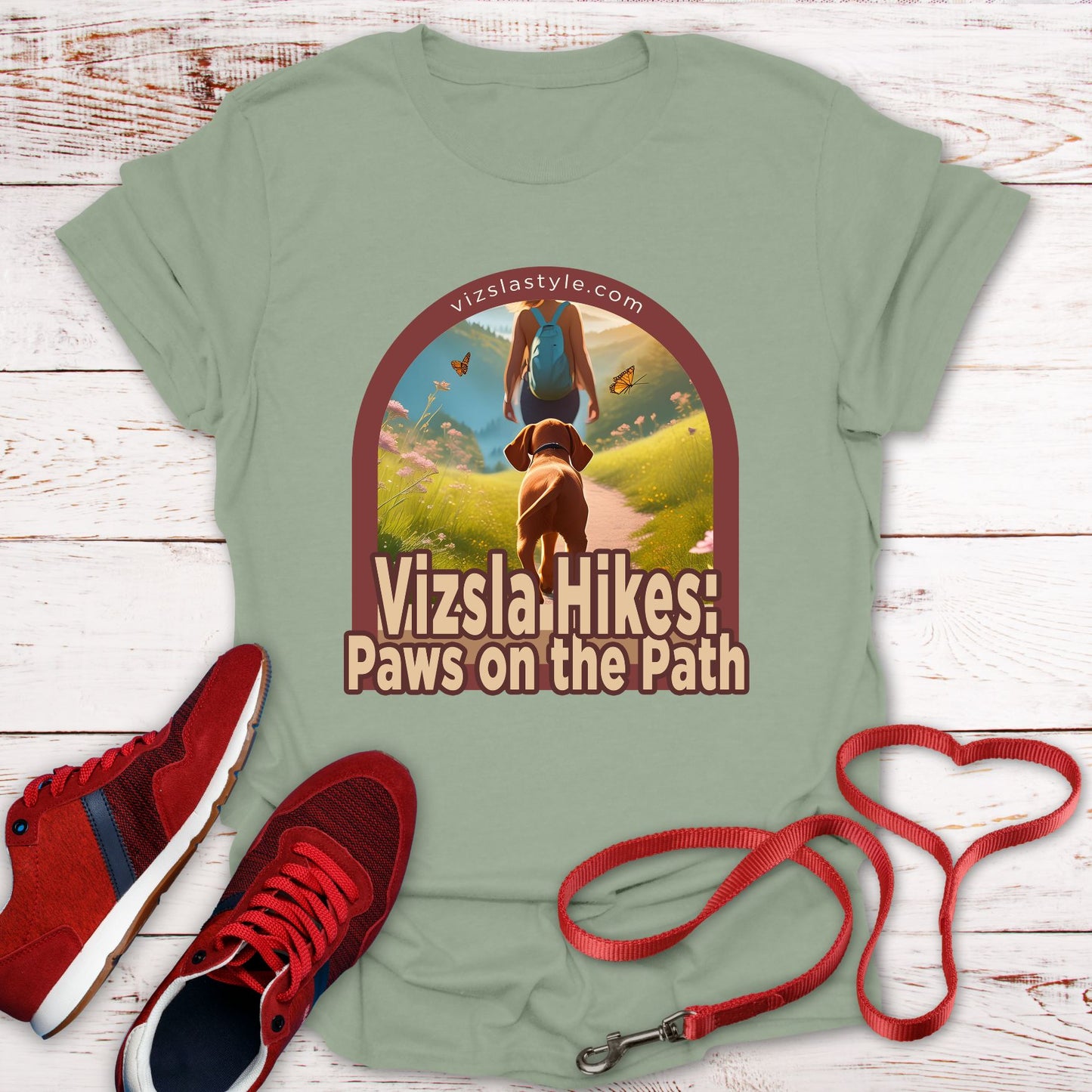Vizsla Hikes: Paws On The Path w/ Hiker t-shirt